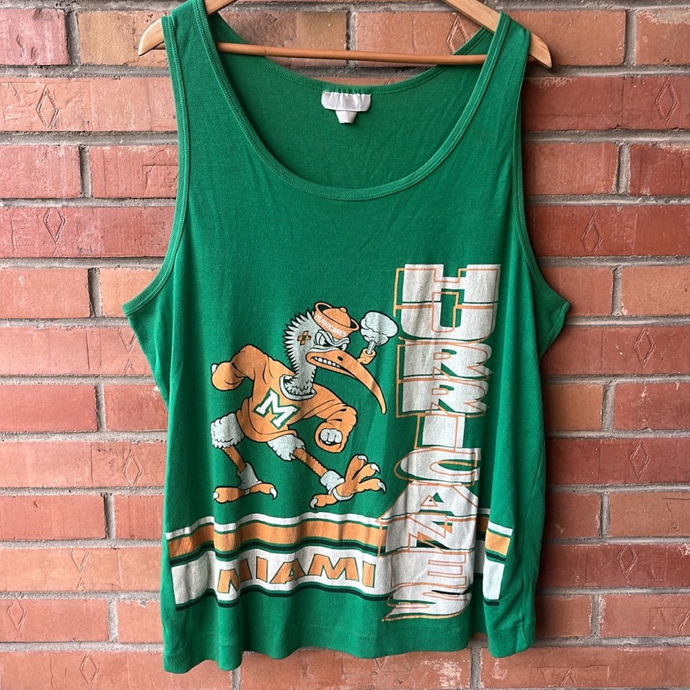 Vintage University Of Miami Hurricanes Tank Top / XL / 90s / Single Stitch